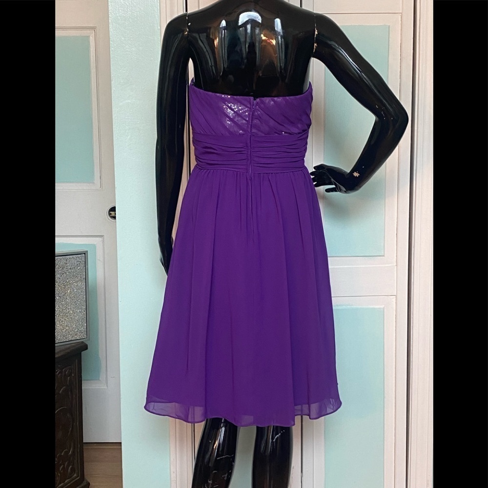 Size 10 Viola Royal Purple Regency Bridesmaid Prom Sequin Short NWOT - Picture 4 of 4